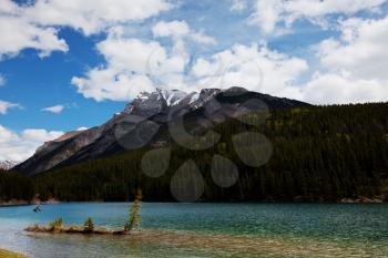 Royalty Free Photo of a Lake and Mountain in Canada
