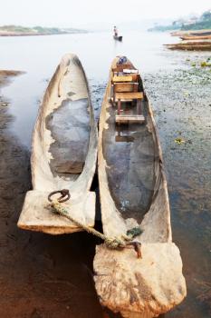 Royalty Free Photo of Boats in Chitwan Nepal