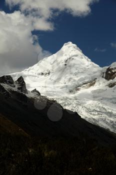 Royalty Free Photo of a Snowy Peak in the Cordillera Blanca