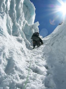 Royalty Free Photo of a Climber on a Glacier