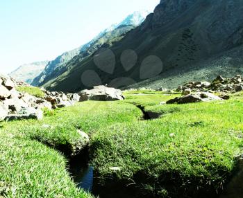 Royalty Free Photo of Grasslands in the Mountains