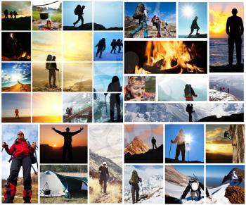 Royalty Free Photo of a Hiking Collage