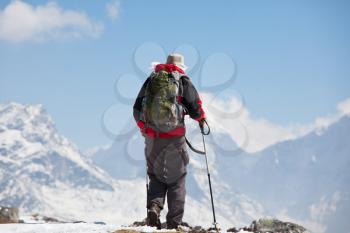 Royalty Free Photo of a Climber in the Himalayan Mountains