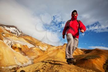Royalty Free Photo of a Hiker in Iceland