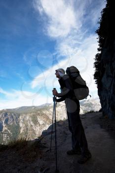 Royalty Free Photo of a Hiker in the Yosemite Mountains