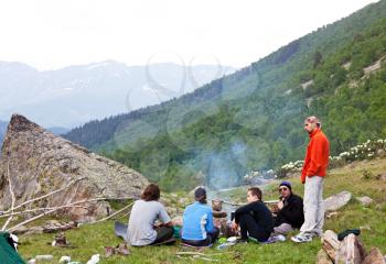 Royalty Free Photo of a Group of Hikers Resting