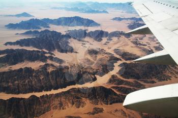 Royalty Free Photo of a View from an Airplane Wing