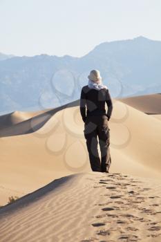 Royalty Free Photo of a Hike in the Desert