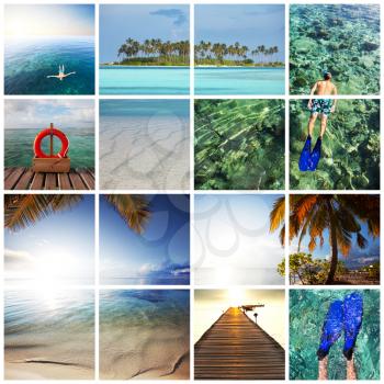 Royalty Free Photo of a Collage of Maldives Scenes
