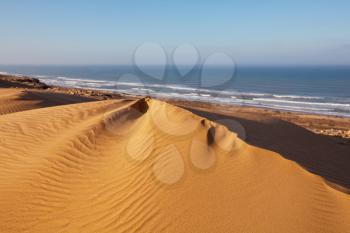Royalty Free Photo of the Atlantic Coast in Western Sahara, Morocco