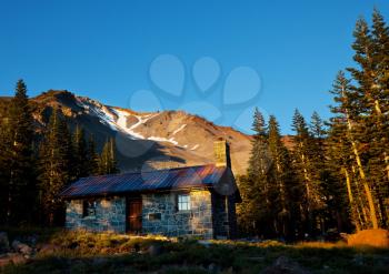 Royalty Free Photo of a Cabin on Mount Shasta, California