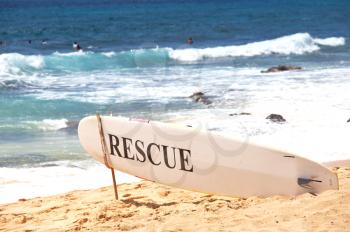 Royalty Free Photo of a Rescue Post in Hawaii