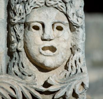 Royalty Free Photo of a Mask in Myra Ruins, Turkey