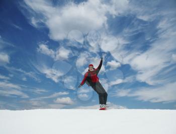 Royalty Free Photo of a Snowboarder