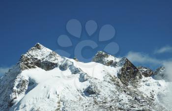 Royalty Free Photo of a Snowy Mountain in the Cordilleras