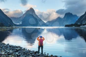 Amazing natural landscapes in Milford Sound, Fiordland National Park, New Zealand