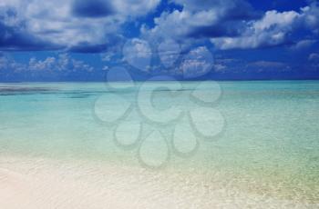 Beautiful Maldives beach. Natural beautiful background.