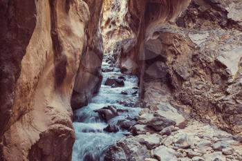 Narrow canyon in Peru