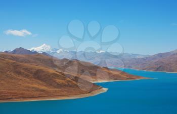 Beautiful natural landscapes-mountains lake in Tibet