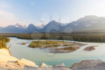 Athabasca River in Jasper National Park,Canada
