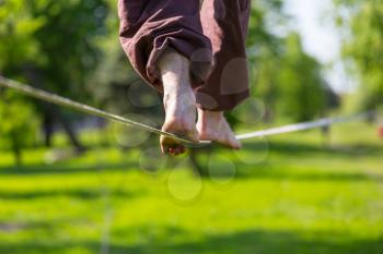 Slacklining is a practice in balance