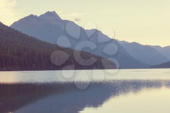 Glacier National Park, Montana, USA. Instagram filter.