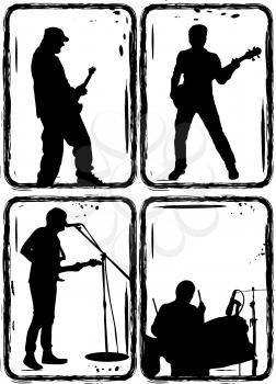 Royalty Free Clipart Image of Musician Silhouettes