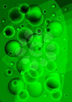 Royalty Free Clipart Image of a Green Bubbles Background