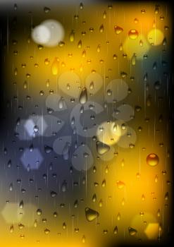 Royalty Free Clipart Image of Raindrops on a Window