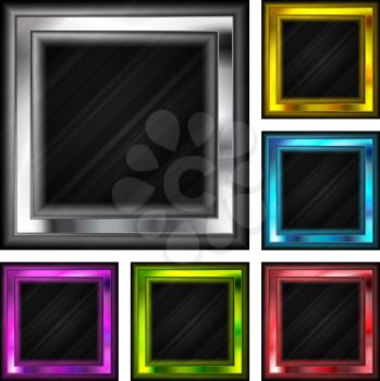 Royalty Free Clipart Image of a Set of Glossy Frames