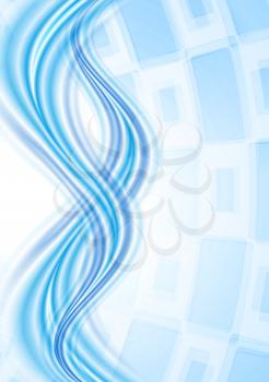 Royalty Free Clipart Image of an Abstract Blue Wave Background