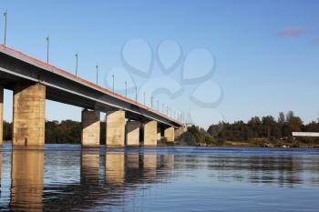 The bridge through the Neva river, an automobile line