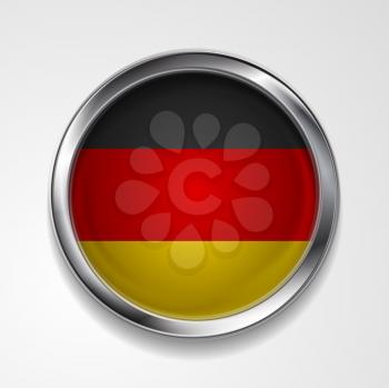 Abstract button with stylish metallic frame. German flag. Eps 10 vector background