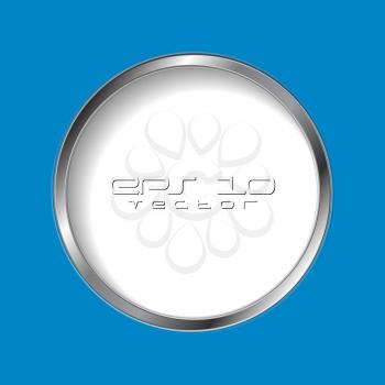 Abstract round shape with silver frame. Vector background eps 10