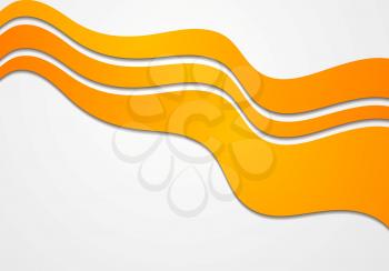 Abstract orange wavy background. Vector design