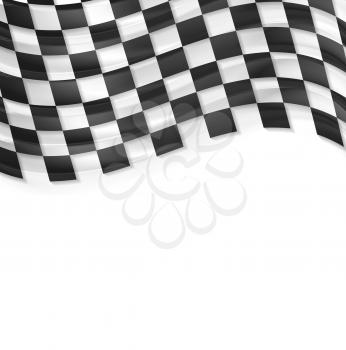Finish wavy flag vector design. Black and white squares