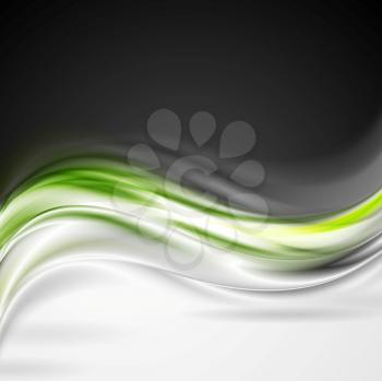 Shiny green wave background. Vector design