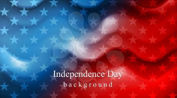 Bright wavy Independence Day background. Vector design