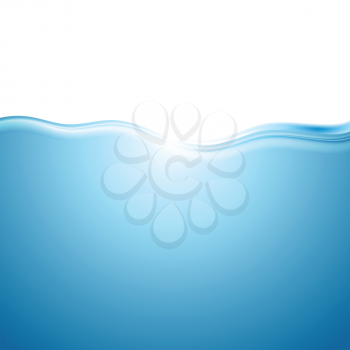 Abstract blue water wave background. Vector design