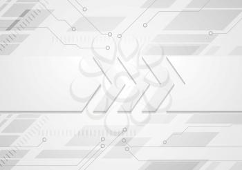 Tech grey abstract background with big arrows. Vector design