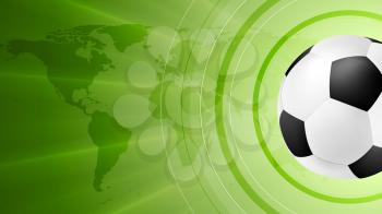 Green anstract soccer sport background with ball. Vector design