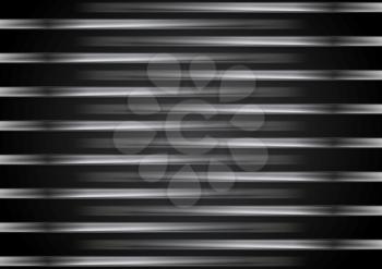 Black metallic striped abstract design. Vector background