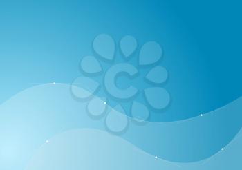 Blue wavy curves with anchor points vector background