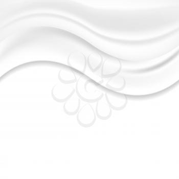 White pearl wavy silk soft abstract background. Vector design
