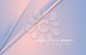 Abstract vector illustration with soft lines. Trend colors of the year 2016 rose quartz and serenity. Bright stripes background