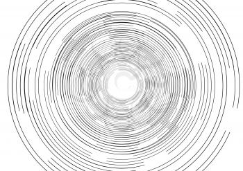 Black round tech circles outline drawing design. Vector background