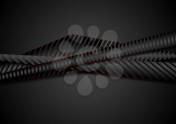 Abstract tech corporate black stripes background. Vector design