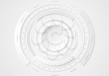 Grey abstract tech paper gear vector background