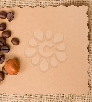 Royalty Free Photo of Coffee Beans on Paper