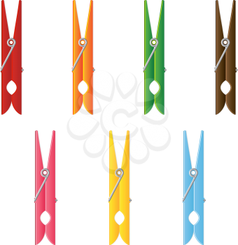 Royalty Free Clipart Image of Clothespins